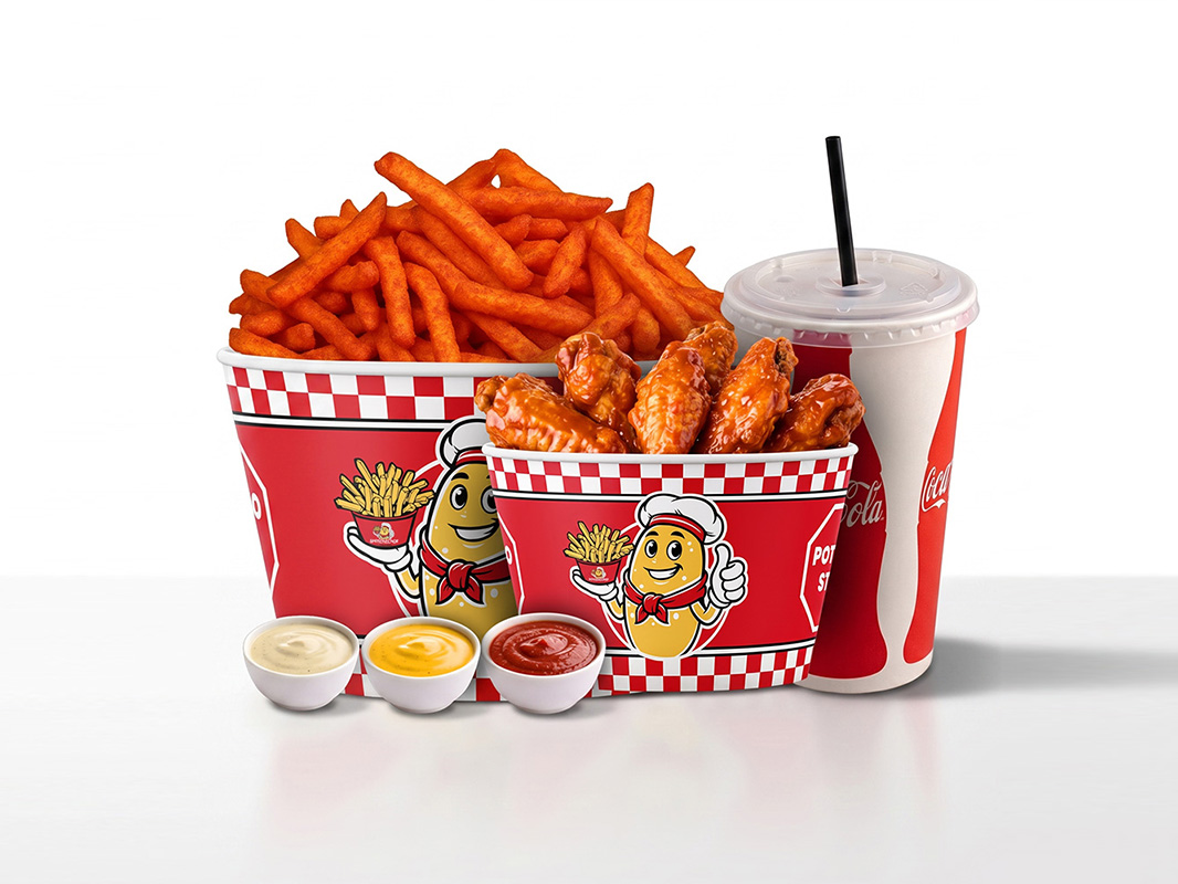 Chicken Combos with 5 piece wings